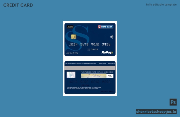 Beispielvorschau der HDFC Bank RuPay Shoppers Stop Kreditkarte in Indien